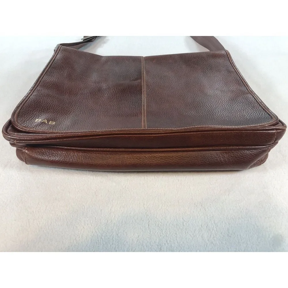 Leather Messenger Bag Executive Classico Shoulder Strap Brown Multi‎ Pocket